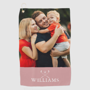 Serviette De Golf Nom personnalisé Rose Poussiéreuse Rose Photo