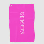 Serviette De Golf Nom personnalisé Simple Hot Rose (Devant)