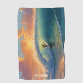 Serviette De Golf Nom personnalisé Surf (Devant)