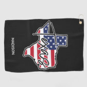 Serviette De Golf Nom personnalisé Texas (Horizontal)