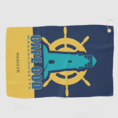 Serviette De Golf Nom personnalisé / Texte Cape Cod Massachusetts (Horizontal)