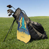 Serviette De Golf Nom personnalisé / Texte Cape Cod Massachusetts (Vert)