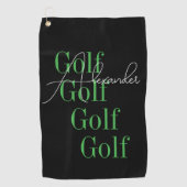 Serviette De Golf Nom personnalisé Typographie moderne (Devant)