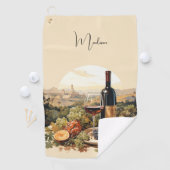 Serviette De Golf Nom personnalisé Wine Lover's (En situation)