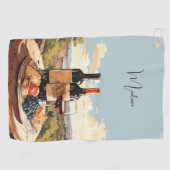 Serviette De Golf Nom personnalisé Wine Lover's (Horizontal)