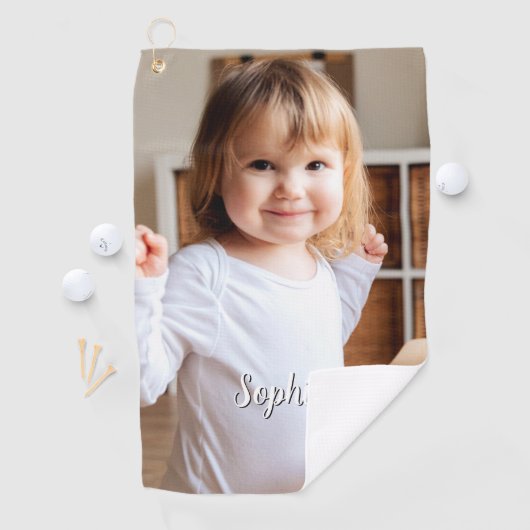 Serviette De Golf Nom photo et script de votre enfant (En situation)