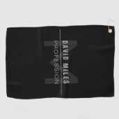 Serviette De Golf Nom professionnel moderne Dark Grey (Horizontal)