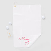 Serviette De Golf Nom rose mignon personnalisé (En situation)