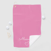 Serviette De Golf Nom rose moderne Cute personnalisée (En situation)