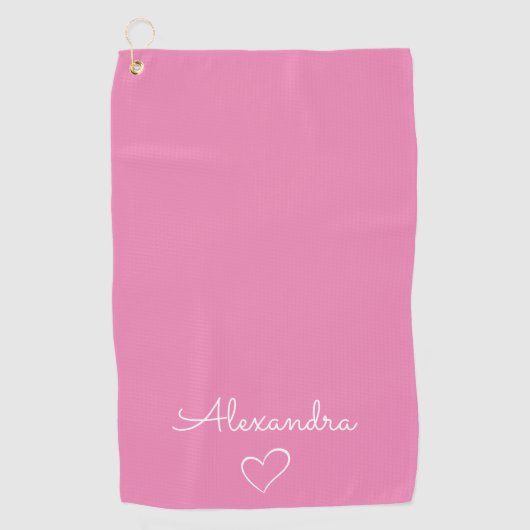 Serviette De Golf Nom rose moderne Cute personnalisée (Devant)