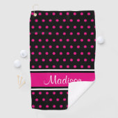 Serviette De Golf Nom rose noir de manuscrit de rayure de point de (En situation)