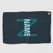Serviette De Golf Nom simple en gras personnalisable en monogramme (Horizontal)