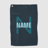 Serviette De Golf Nom simple en gras personnalisable en monogramme (Devant)