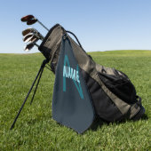 Serviette De Golf Nom simple en gras personnalisable en monogramme (Vert)