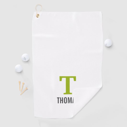 Serviette De Golf Nom simple et monogramme initial personnalisé (En situation)