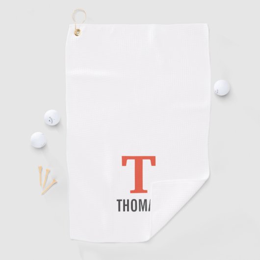 Serviette De Golf Nom simple et monogramme initial personnalisé (En situation)
