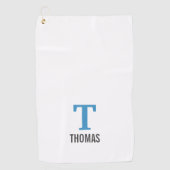 Serviette De Golf Nom simple et monogramme initial personnalisé (Devant)