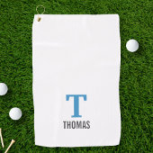 Serviette De Golf Nom simple et monogramme initial personnalisé