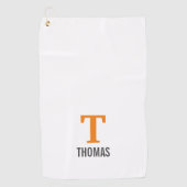 Serviette De Golf Nom simple et monogramme initial personnalisé (Devant)