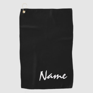 Serviette De Golf Nom sur le arrière - plan noir