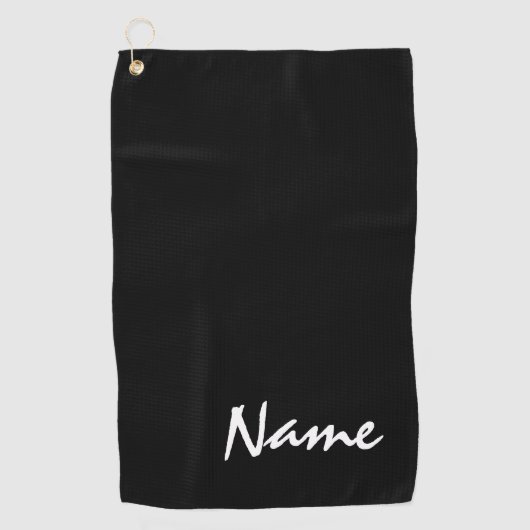 Serviette De Golf Nom sur le arrière - plan noir (Devant)