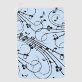 Serviette De Golf Notes de musique fantaisie Bleu (Devant)