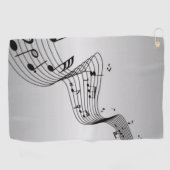 Serviette De Golf Notes de musique sur argent (Horizontal)