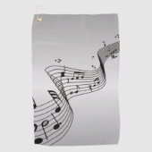 Serviette De Golf Notes de musique sur argent (Devant)