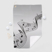Serviette De Golf Notes musicales sur Argent (En situation)