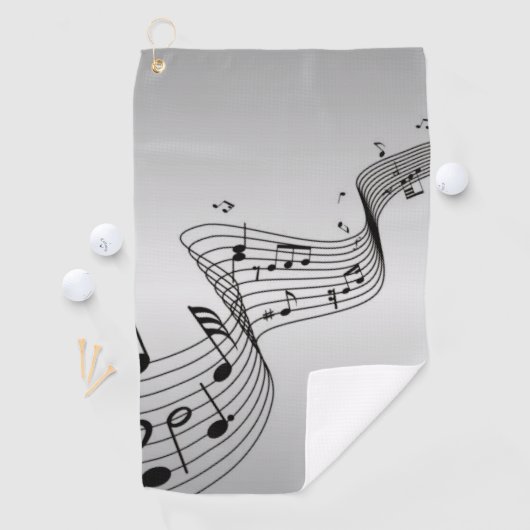 Serviette De Golf Notes musicales sur Argent (En situation)