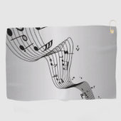 Serviette De Golf Notes musicales sur Argent (Horizontal)