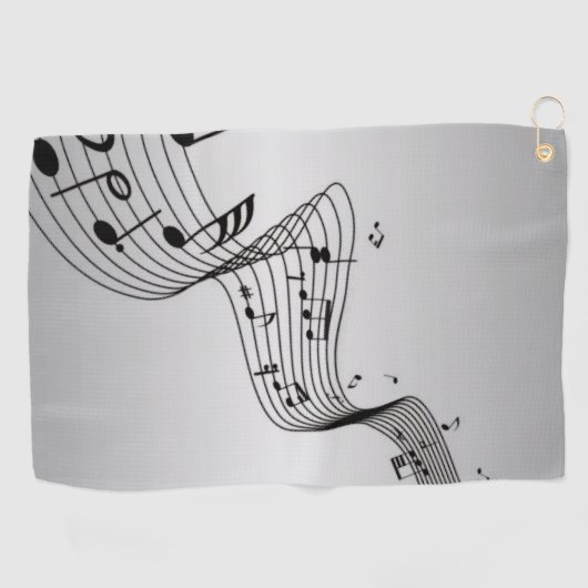 Serviette De Golf Notes musicales sur Argent (Horizontal)