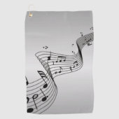 Serviette De Golf Notes musicales sur Argent (Devant)
