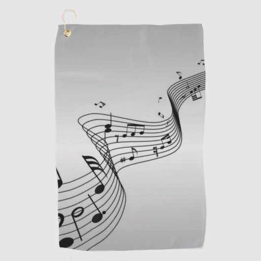 Serviette De Golf Notes musicales sur Argent (Devant)