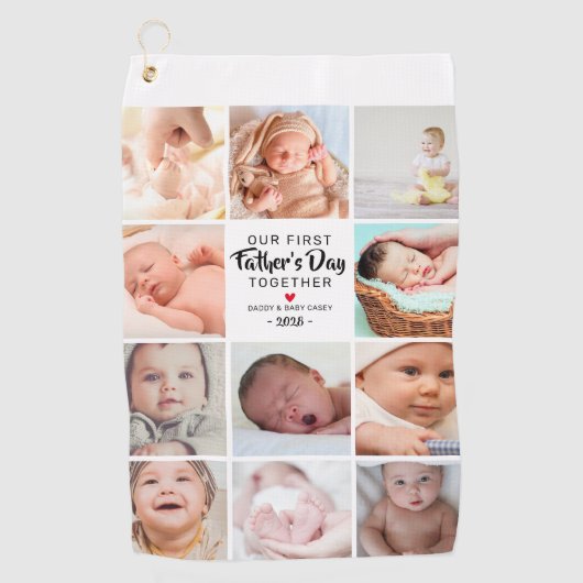 Serviette De Golf Notre collection photo de première Fête des pères (Devant)