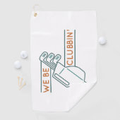 Serviette De Golf Nous Sommes Des Clubbin" (En situation)