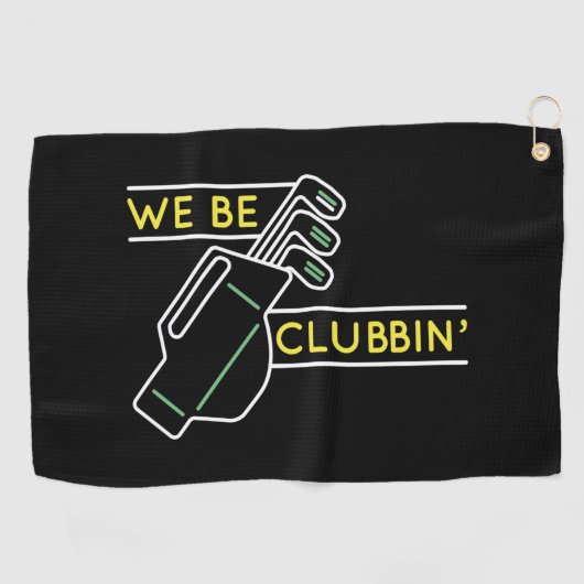 Serviette De Golf Nous Sommes Des Clubbin" (Horizontal)