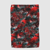 Serviette De Golf Nuit avec des feuilles rouges gâtés vifs tombés su (Devant)