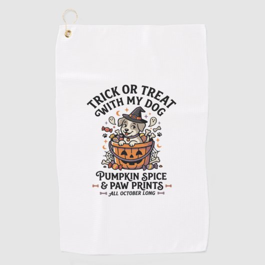 Serviette De Golf Nuit de Candy Halloween pour Chien (Devant)