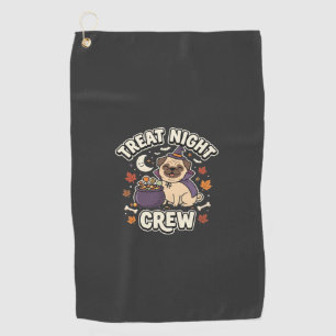 Serviette De Golf Nuit de friandises de pug Halloween