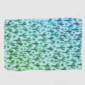 Serviette De Golf Nuit Désert Saguaro Cactus Aquarelle Ombre Vert (Horizontal)
