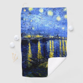 Serviette De Golf Nuit étoilée au-dessus du Rhône par van Gogh (En situation)