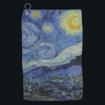 Serviette De Golf "Nuit étoilée" par Van Gogh<br><div class="desc">Ce design présente une reproduction en très haute résolution non altérée et non modifiée du célèbre tableau "Starry Night" de Van Gogh.</div>