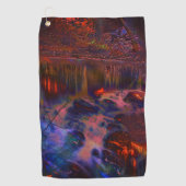 Serviette De Golf numériquement photo altérée, Nature sur l'incendie (Devant)