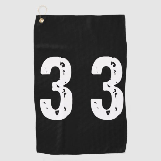Serviette De Golf Numéro de sport 33 (Devant)