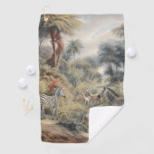 Serviette De Golf Oasis des Zèbres & Rassemblement des Lionnes Botan (En situation)