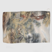 Serviette De Golf Oasis des Zèbres & Rassemblement des Lionnes Botan (Horizontal)