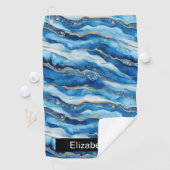 Serviette De Golf Ocean Jeweled Agate Personalized (En situation)