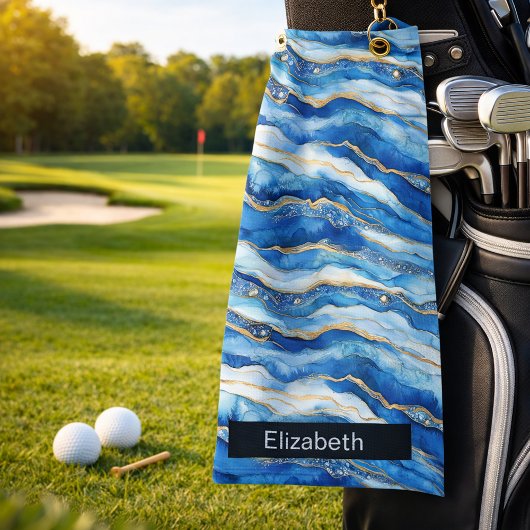 Serviette De Golf Ocean Jeweled Agate Personalized