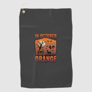 Serviette De Golf Octobre, nous portons Halloween Citrouille Orange 